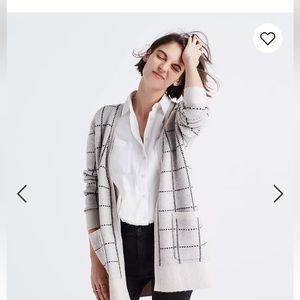 Madewell Ryder Cardigan Sweater in Bird's-Eye Windowpane size M